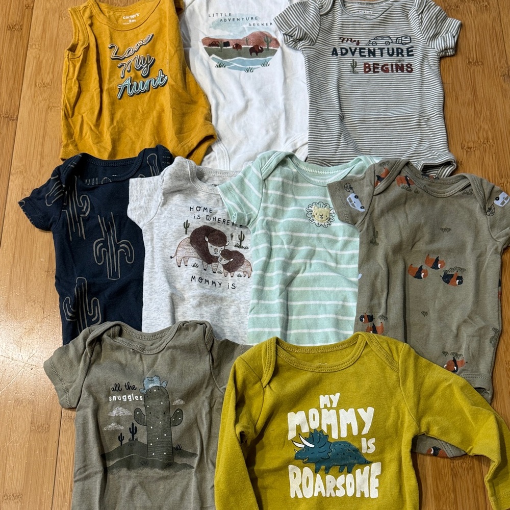 Carters Assorted Kids Graphic onesies Bundle 3m (one 6 month)